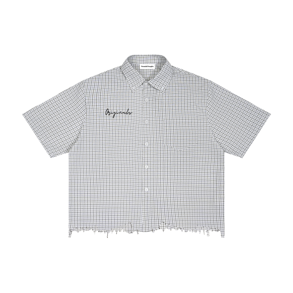 Originals Distress Plaid Boxy Shirt