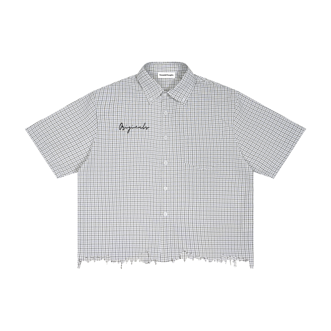 Originals Distress Plaid Boxy Shirt