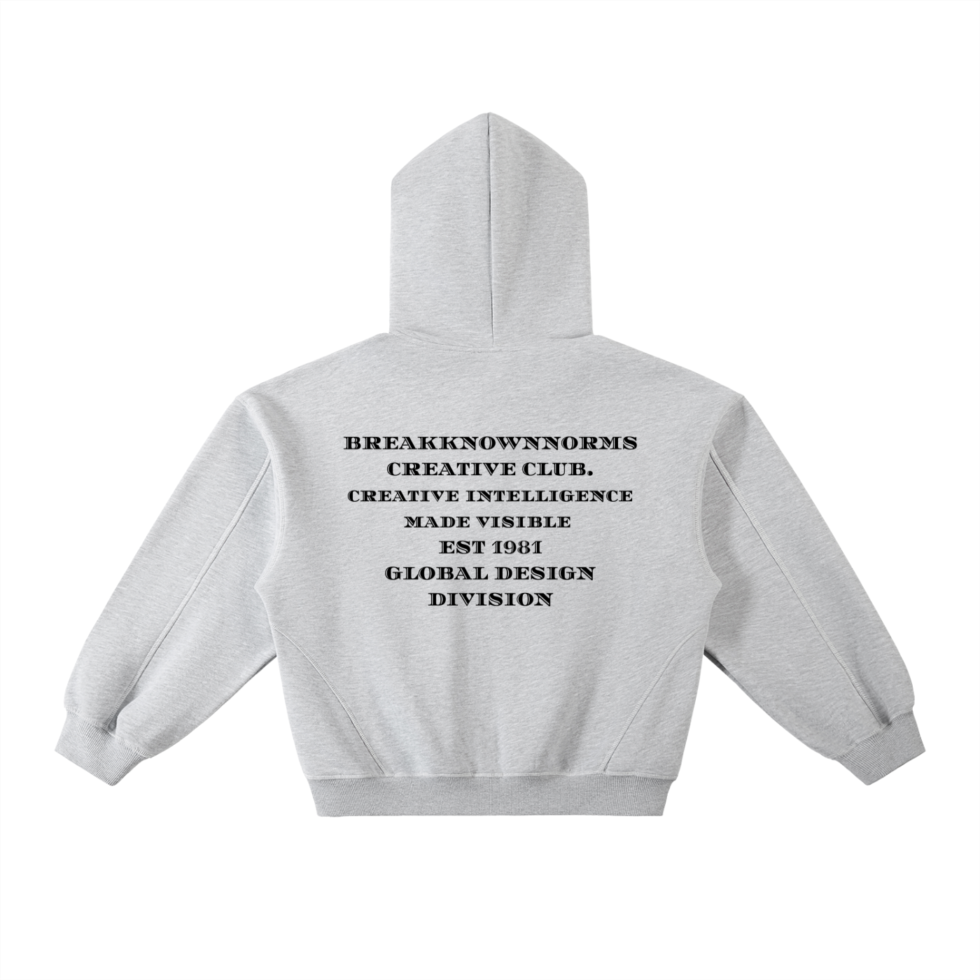 BKN™ Contrast-Stitched Boxy Fleece Hoodie