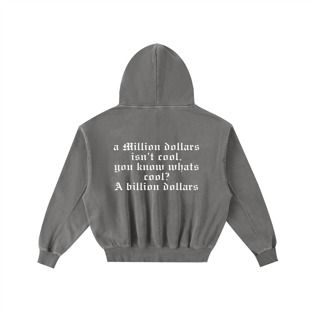 $ Frayed Enzyme Washed Fleece Hoodie