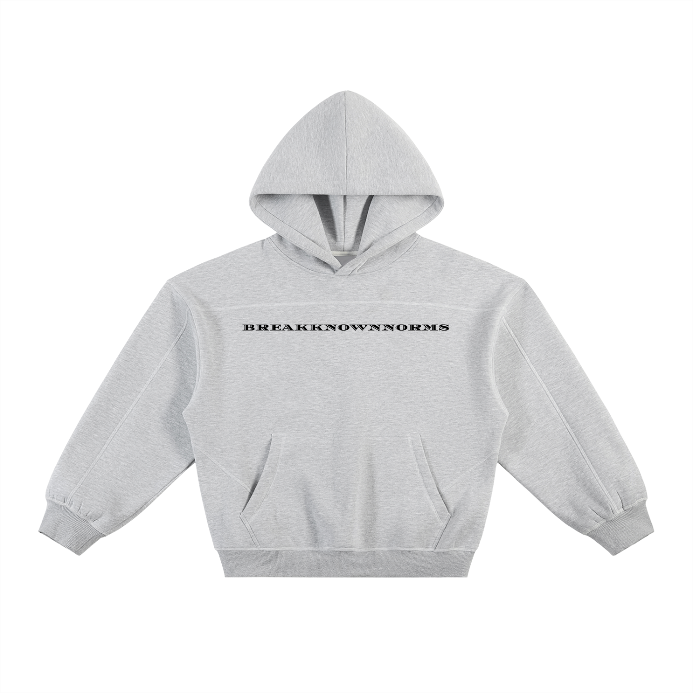 BKN™ Contrast-Stitched Boxy Fleece Hoodie