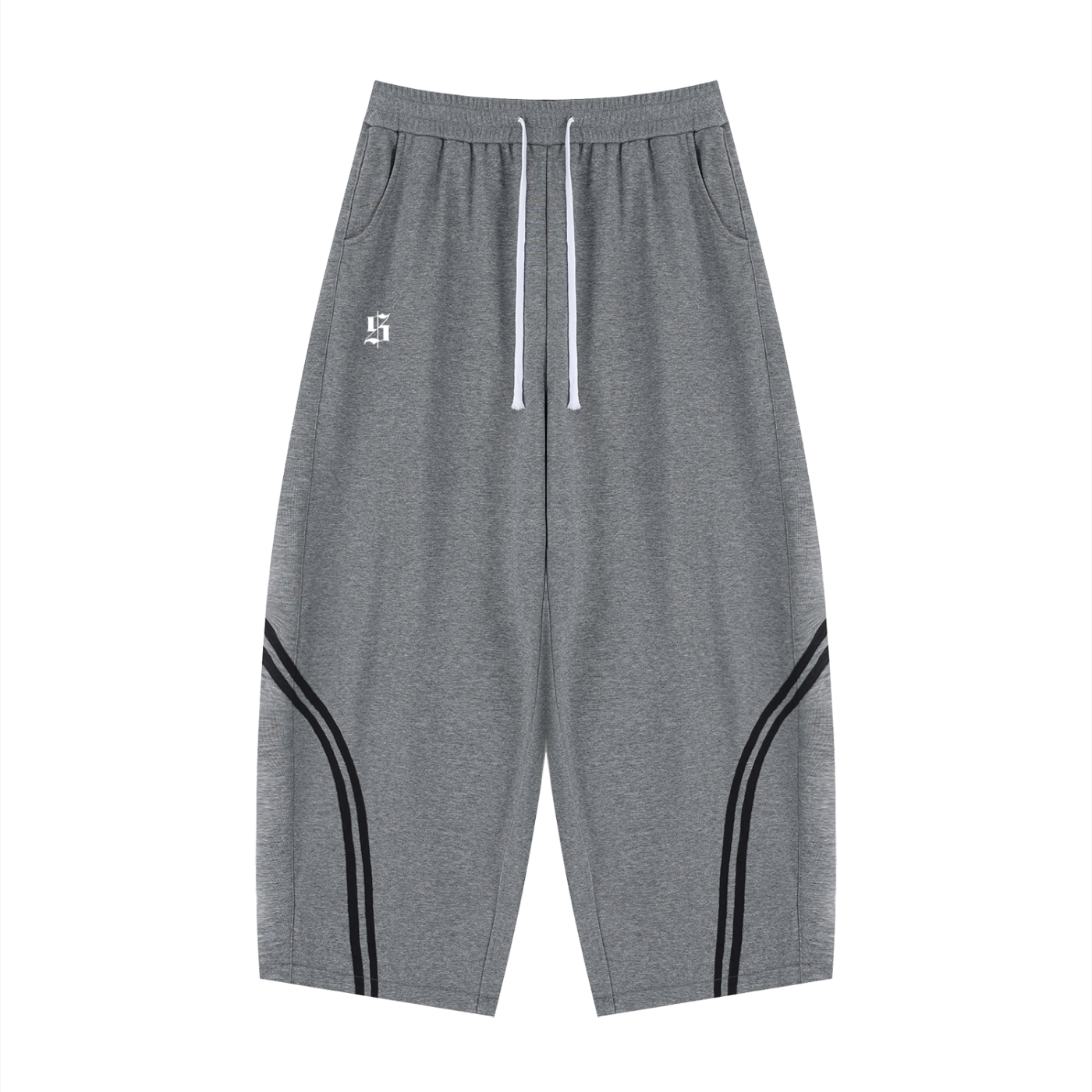 $ Wide Leg Piping Sweatpants