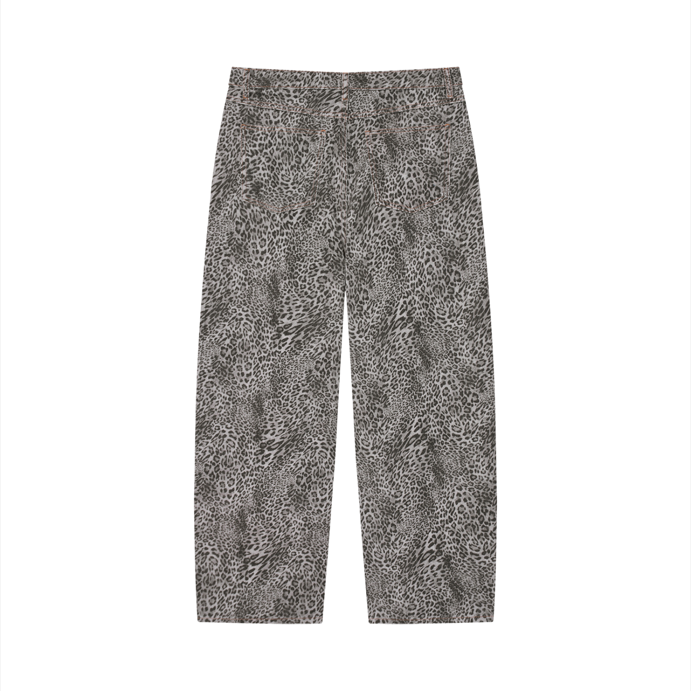 Vintage Wash Leopard Wide Leg Jeans
