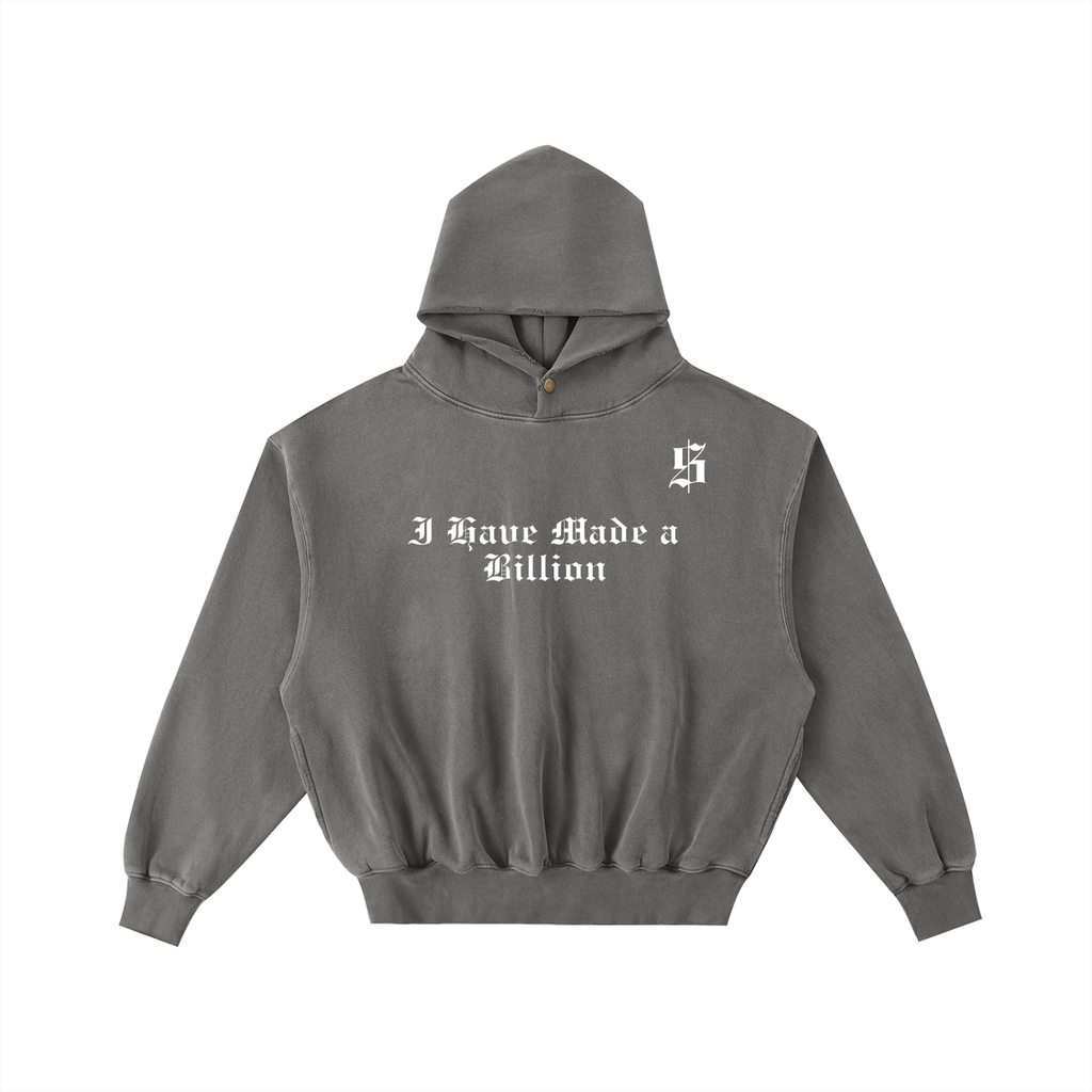 $ Frayed Enzyme Washed Fleece Hoodie