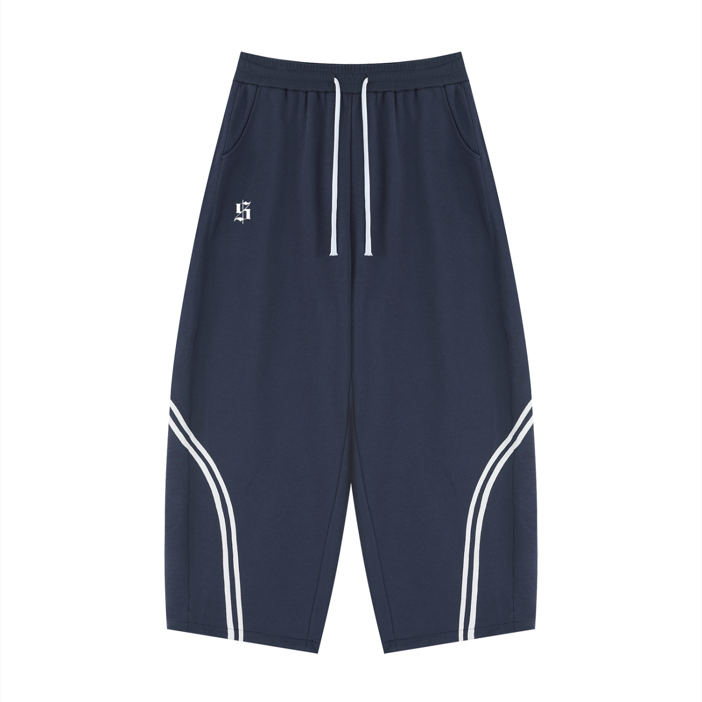 $ Wide Leg Piping Sweatpants